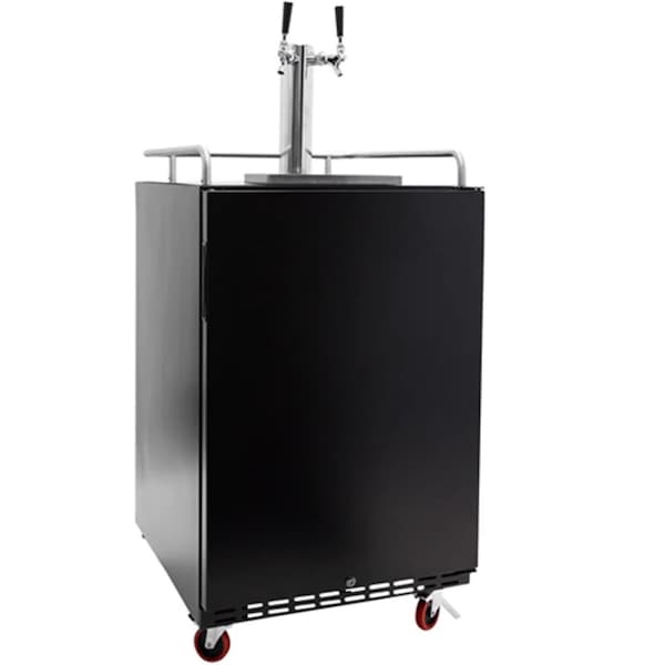 Edgestar 24 Inch Wide Double Tap Kegerator for Full Size Kegs with Electronic Control Panel